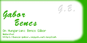 gabor bencs business card