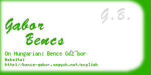 gabor bencs business card